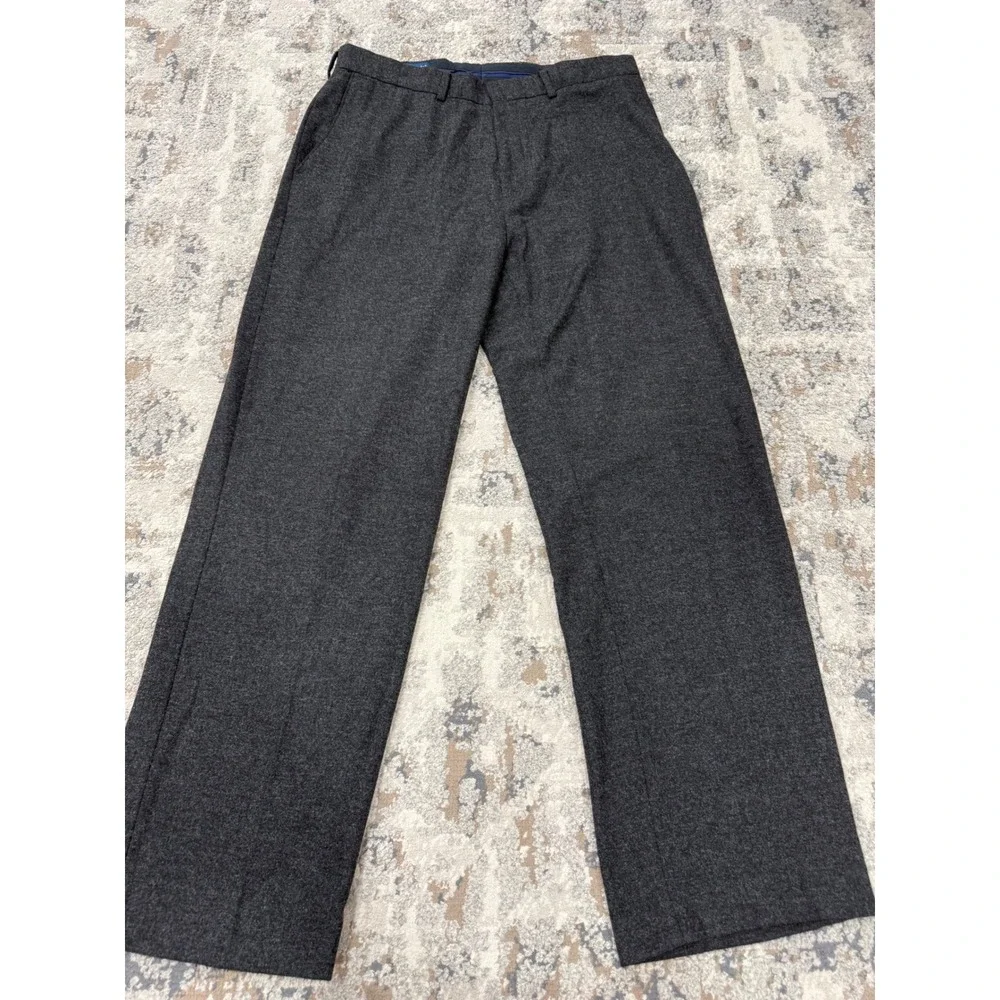VTG Polo Ralph Lauren Mens 34R Wool Blend Dress Pants Charcoal Grey Straight Leg